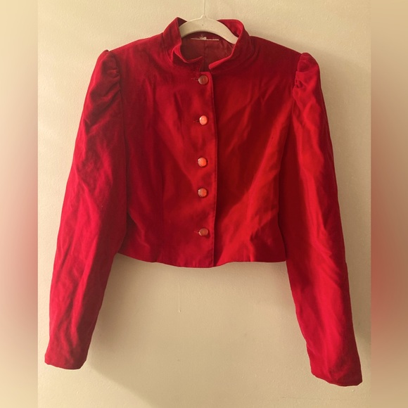 Jackets & Blazers - Red Women's Velvet‎ Jacket size Small